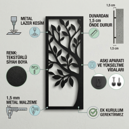  Deve Tabanı (Monstera) Büyük Yapraklı Metal Duvar Tablosu | Modern Ev ve Oda Aksesuarı